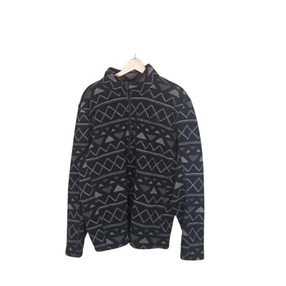 The North Face Mens XL Geometric Fleece 1/4 Zip Gray Southwestern Aztec Pullover
